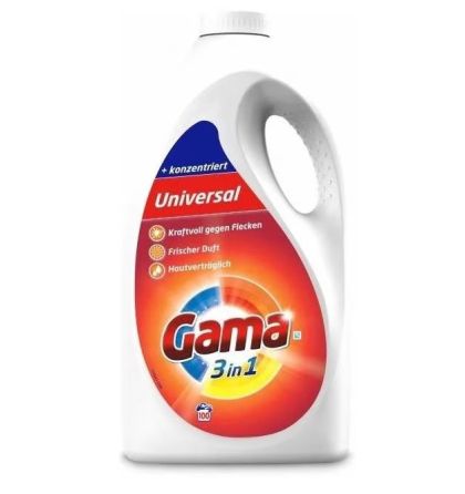 Течна прах Gama 100пр 5л за Цветни и Тъмни дрехи