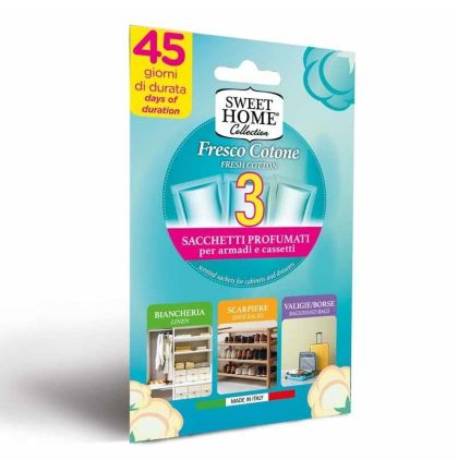 Ароматни сашета за гардероб 3бр Sweet Home Fresco Cotone