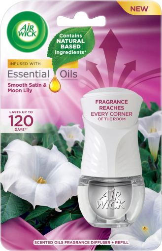 Ел. ароматизатор Air Wick + пълнител 19мл Moon Lily & Smooth Satin