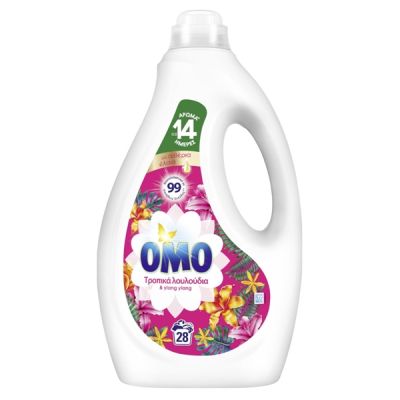 Течна прах Omo Тропически цветя 45пр 2.25л.