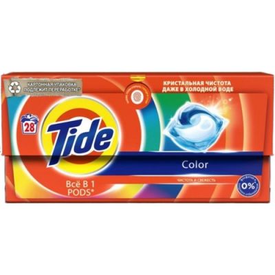 Капсули за пране Tide 28бр за цветно 