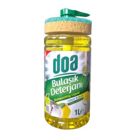 Препарат за съдове с помпа + гъба Doa 1л Лимон