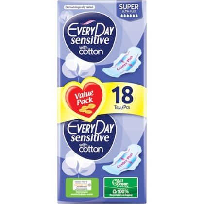 Дамски превръзки Every Day Sensitive Super 18бр