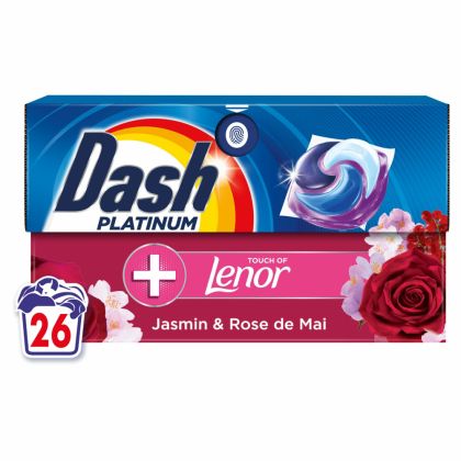 Капсули за пране Dash Platinum Lenor 4в1 Жасмин и Рози