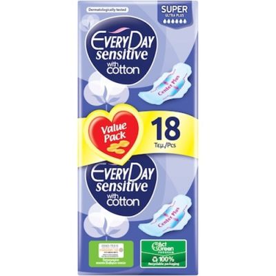 Дамски превръзки Every Day Sensitive Super 18бр