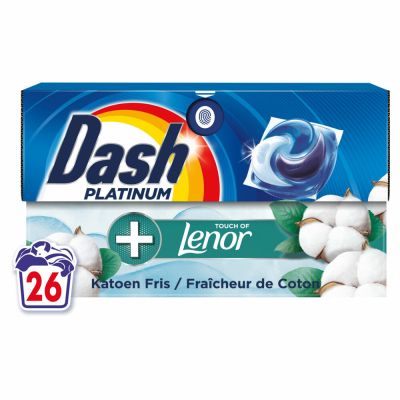 Капсули за пране Dash Platinum Lenor 4в1 Памук