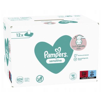 Мокри кърпи Pampers Sensitive 12х52бр (624бр)